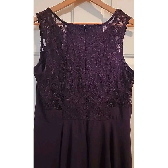 Mark Purple Dress XL Lace Above Knee Length  Fit Flare Lined - Picture 5 of 11